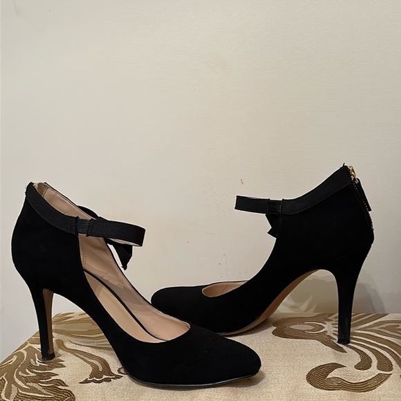 Elegant Nine West heels, size 8 1/2 8.5 - black with bow - Picture 4 of 10